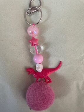 Kid’s entrepreneur shop Colorful Dinosaur Bead keychain or purse charm